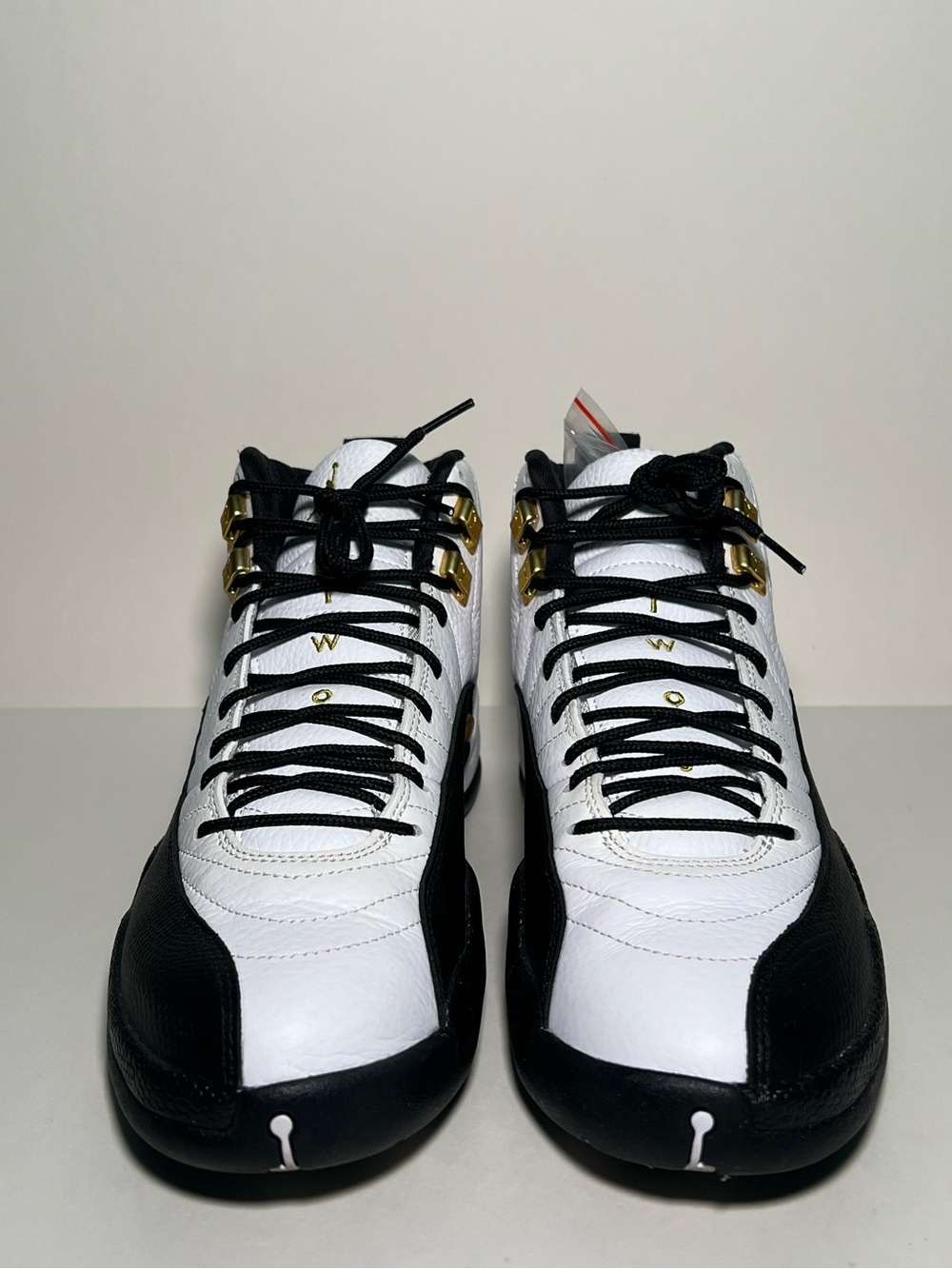 Air Jordan 12 Retro “TAXI” Black, White & Gold Basketball Sneakers